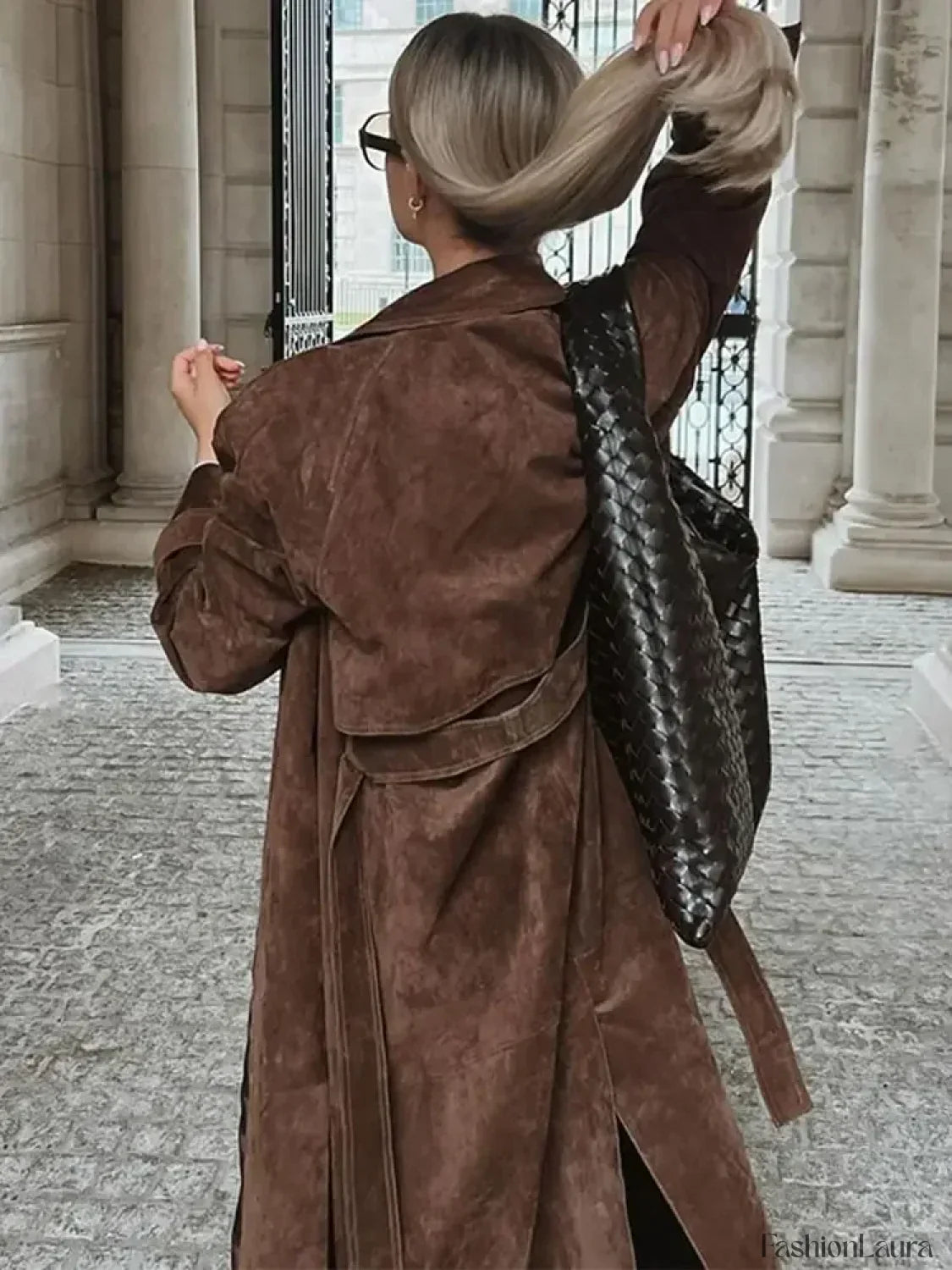 Vintage Brown Women's Lapel Long Overcoats