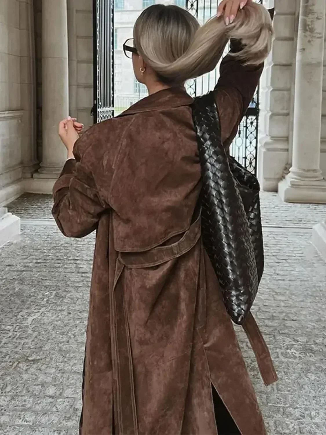 Vintage Brown Women's Lapel Long Overcoats