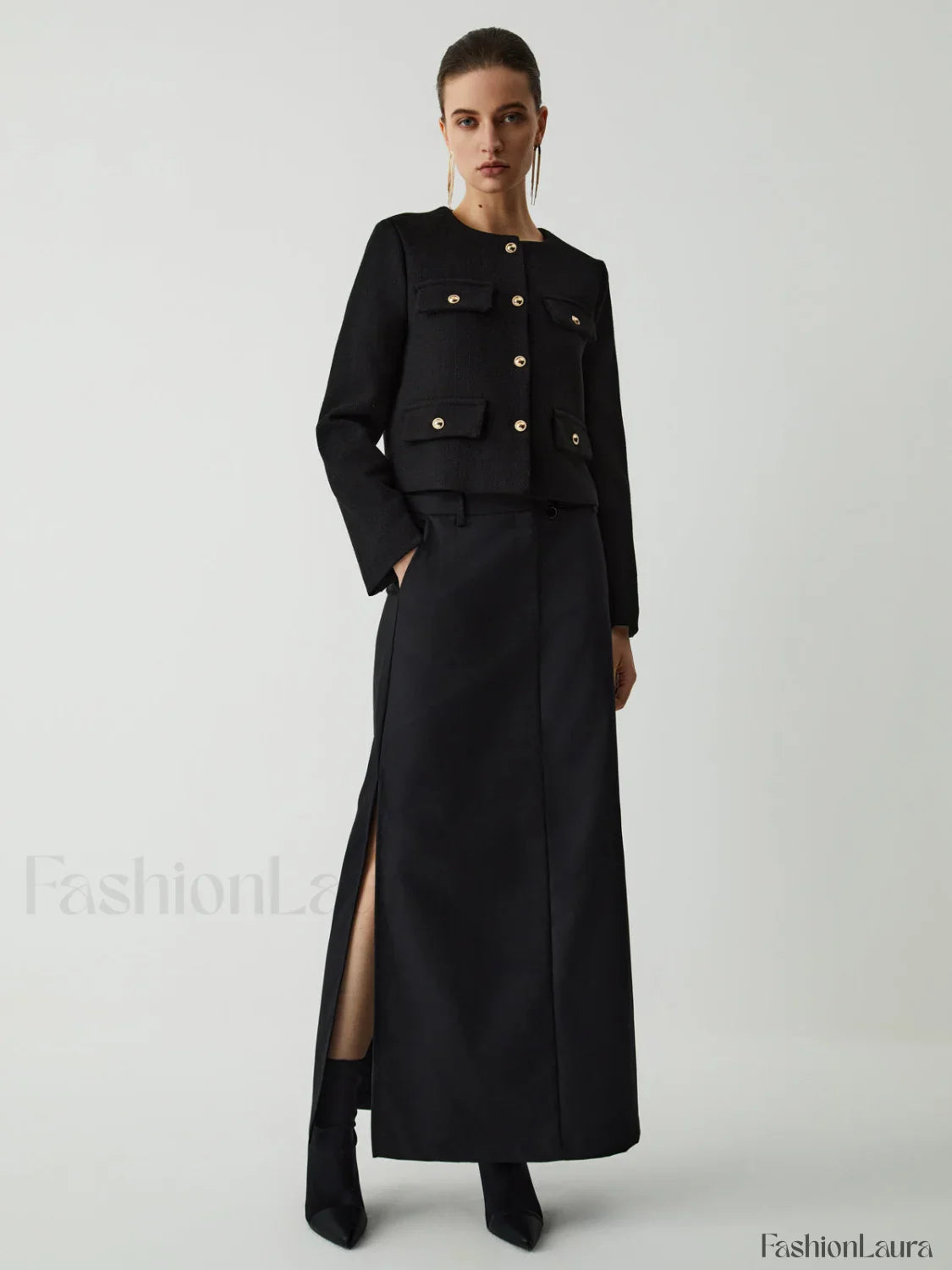 Vintage Button Graceful Tweed Blazer