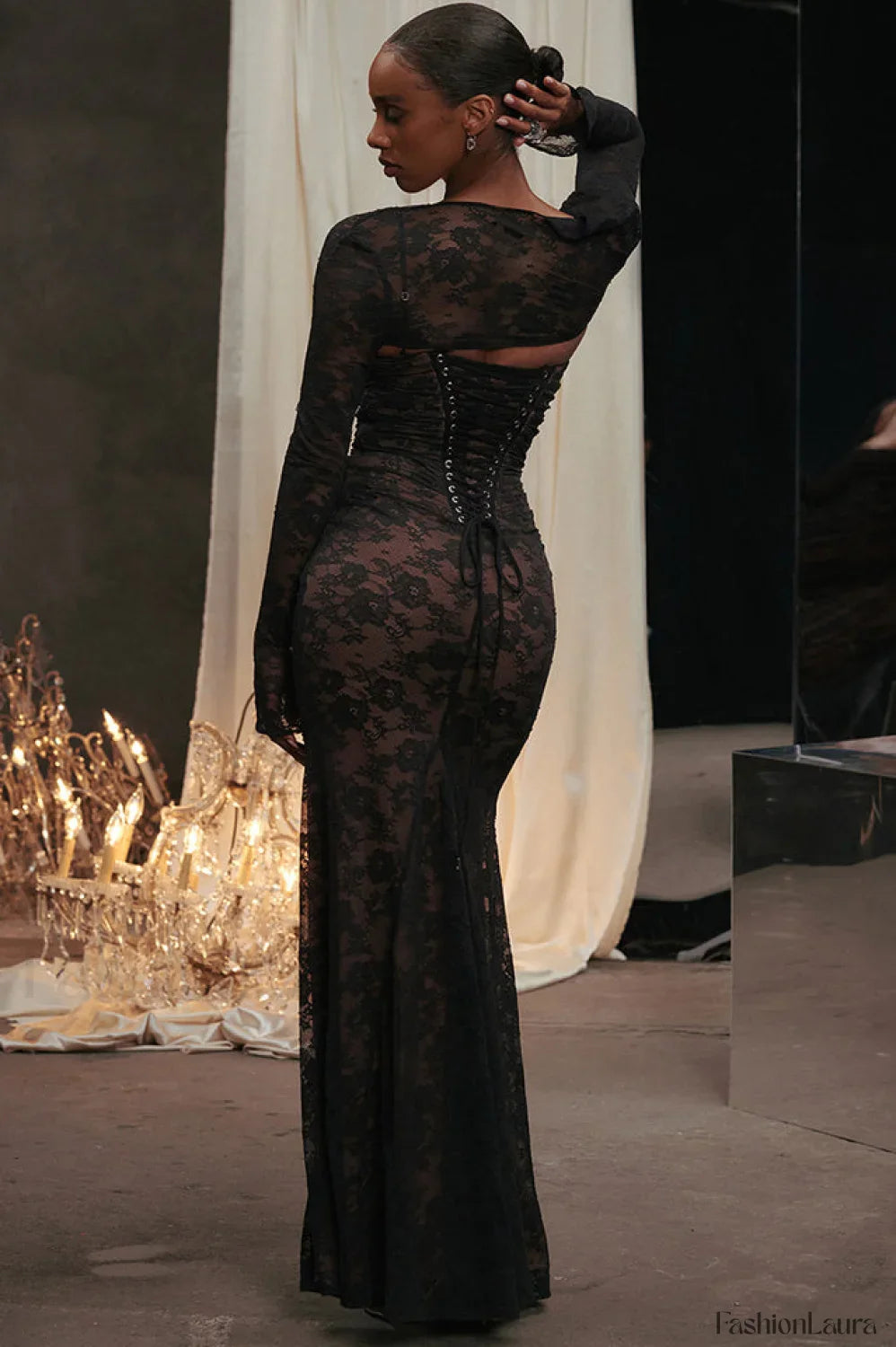 Vintage Cream White Charming Lace Maxi Dress