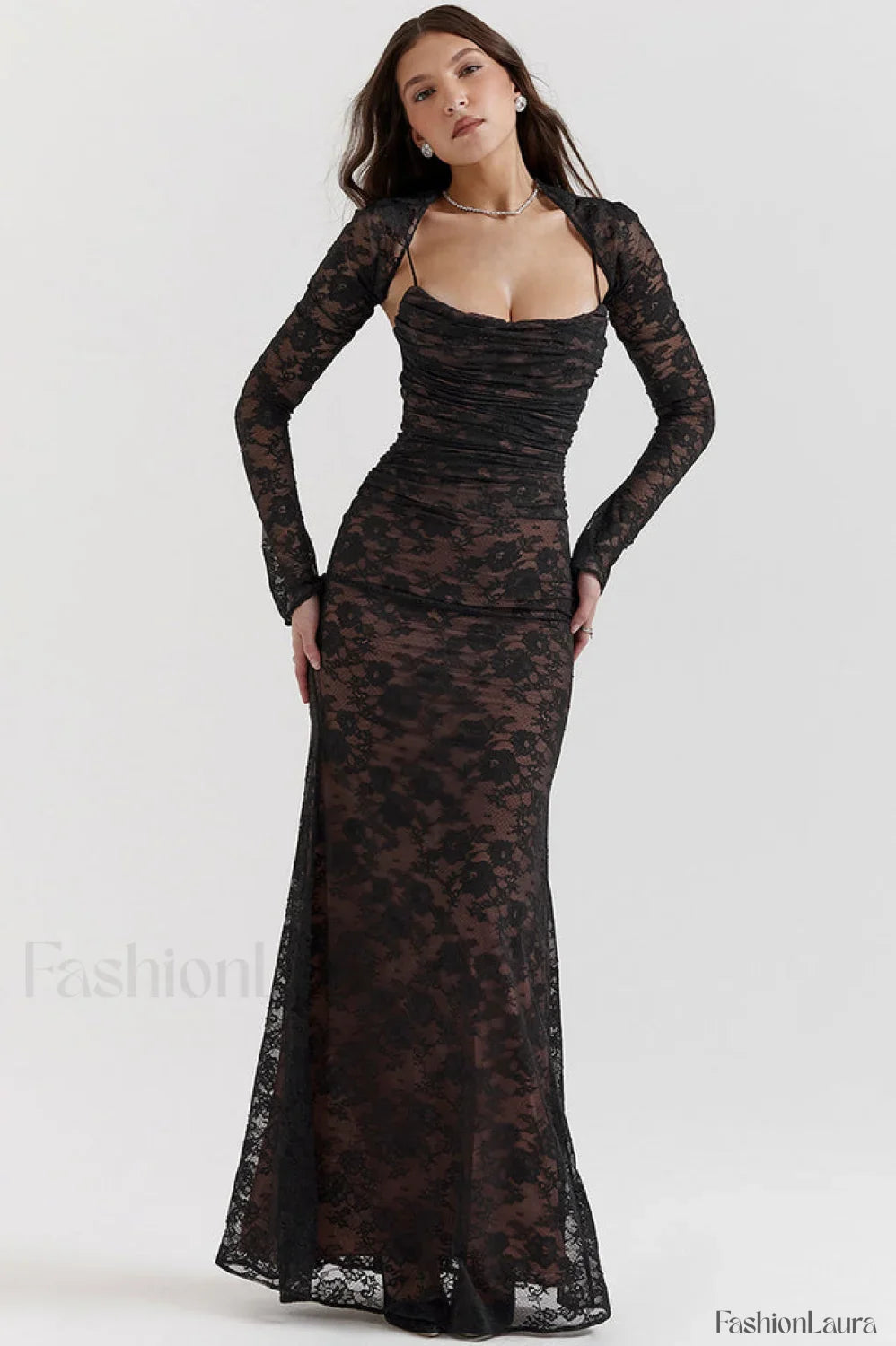 Vintage Cream White Charming Lace Maxi Dress