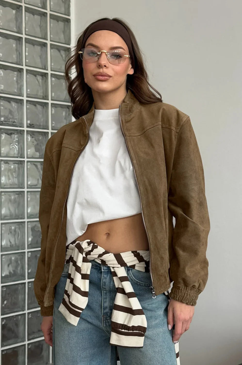 Vintage Khaki Suede Jacket