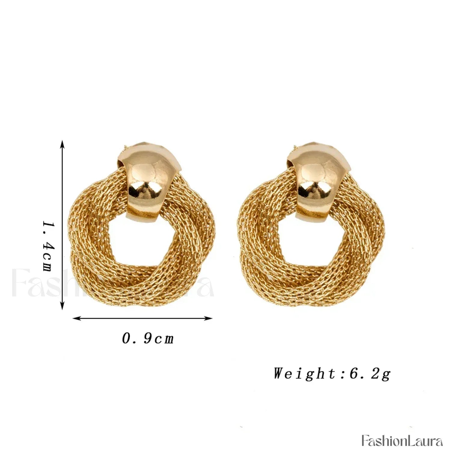 Vintage Metallic Twisted Weaving Round Circle Dangle Earrings Wedding Earring