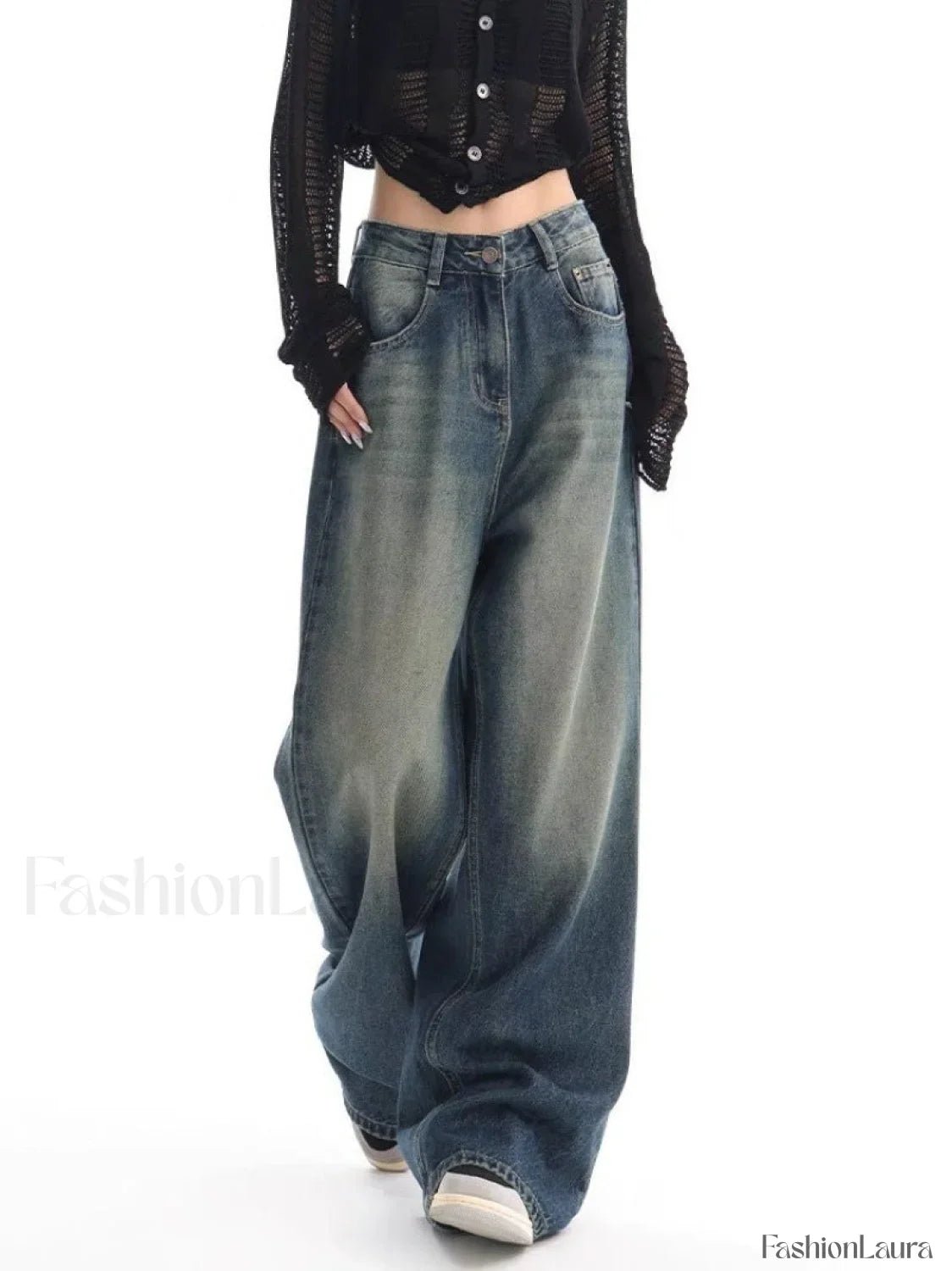 Vintage Wash 90's Trendy Baggy Boyfriend Jeans