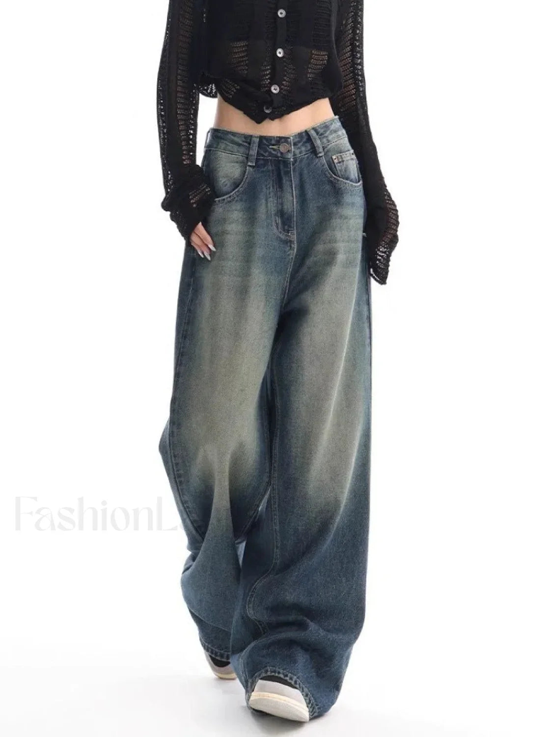 Vintage Wash 90's Trendy Baggy Boyfriend Jeans