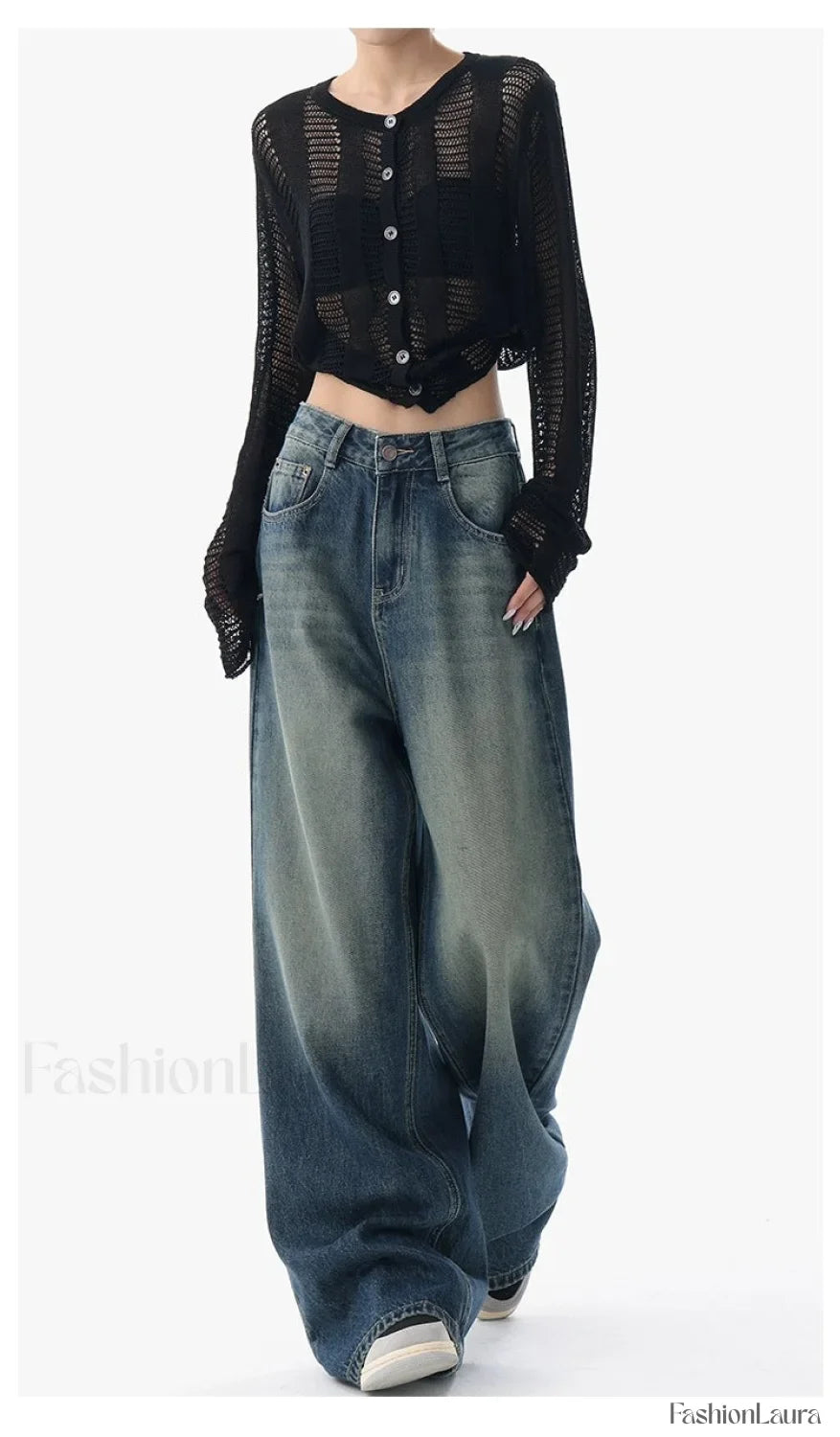 Vintage Wash 90's Trendy Baggy Boyfriend Jeans