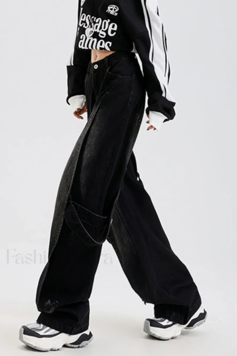 Vintage Washed Patchwork Jeans