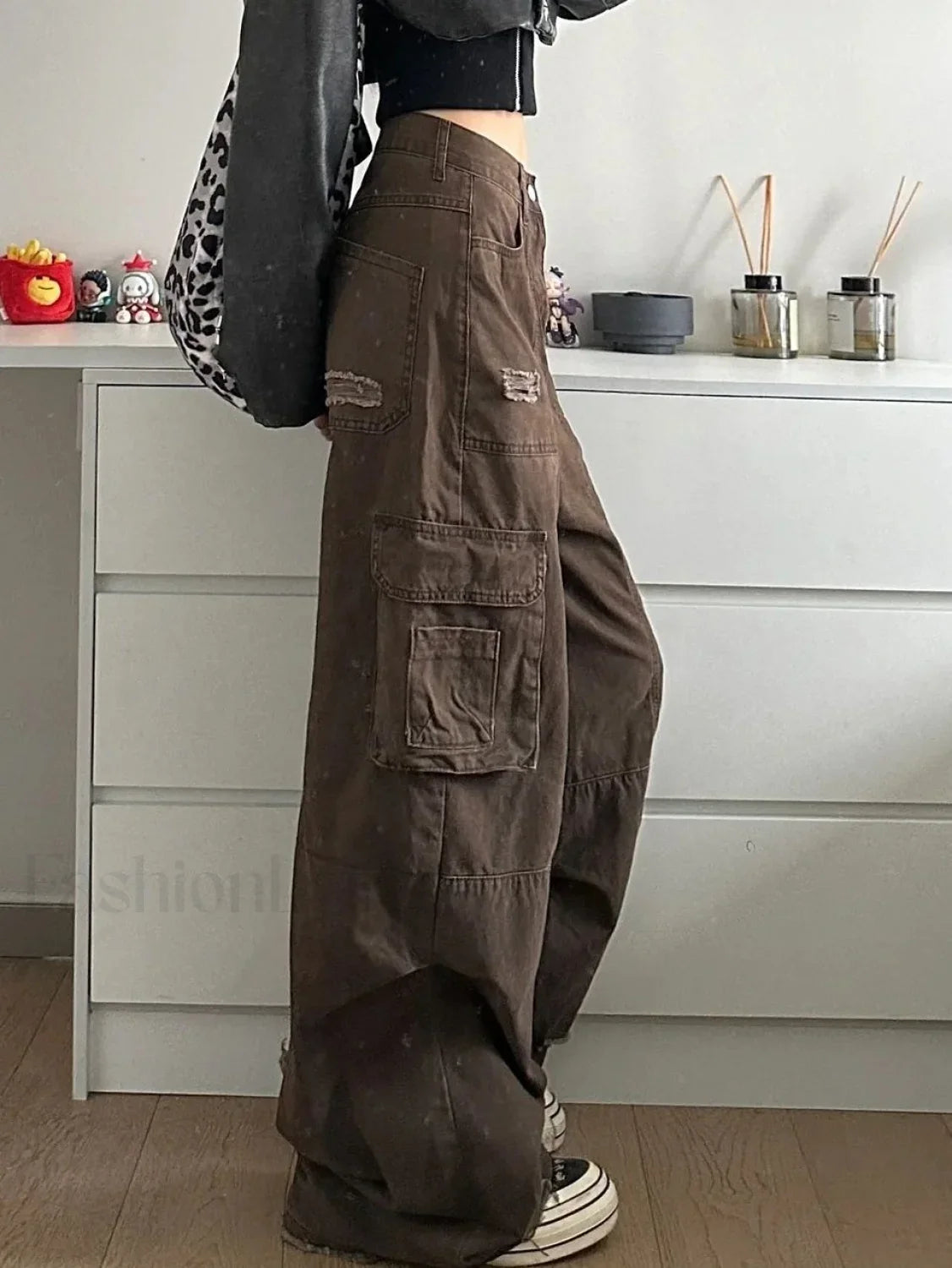 Vintage Wide Leg Trendy Loose Cargo Jeans