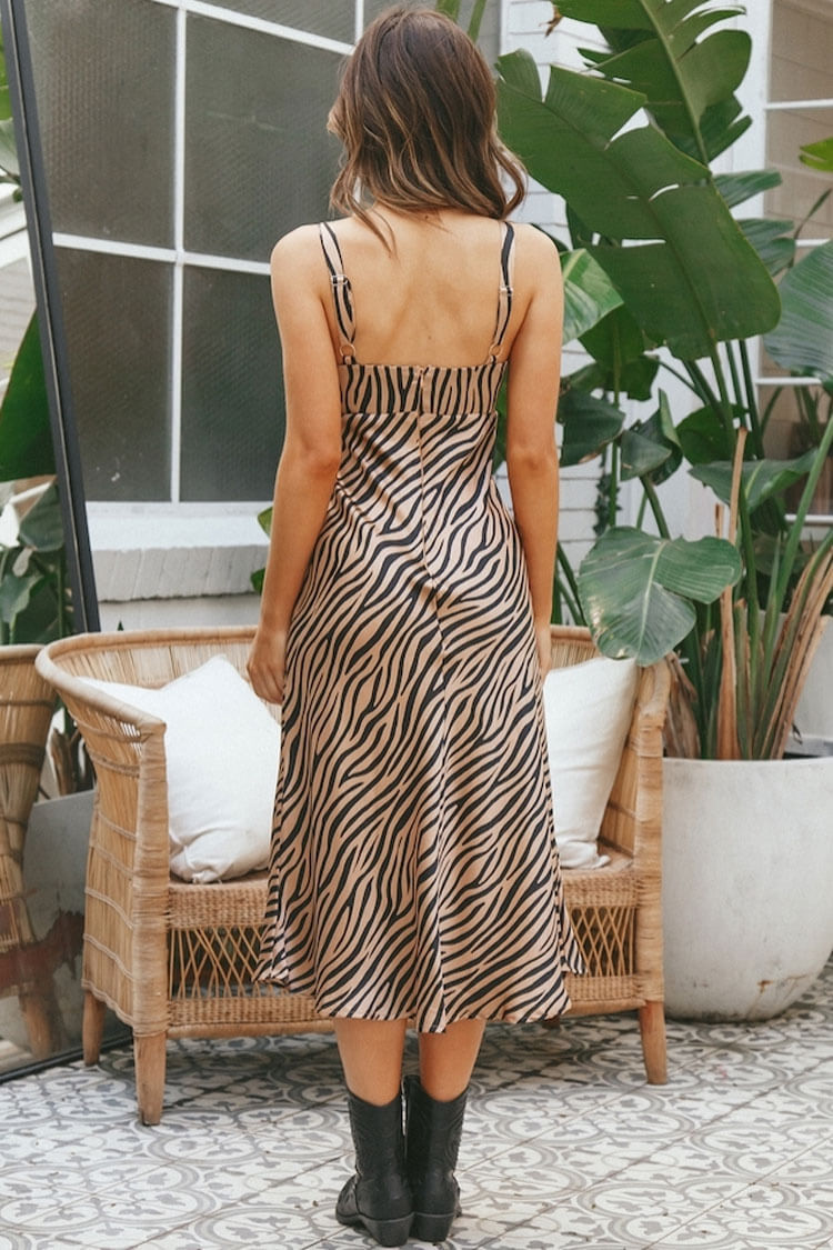 Bow Tie Satin Slip Midi Dress