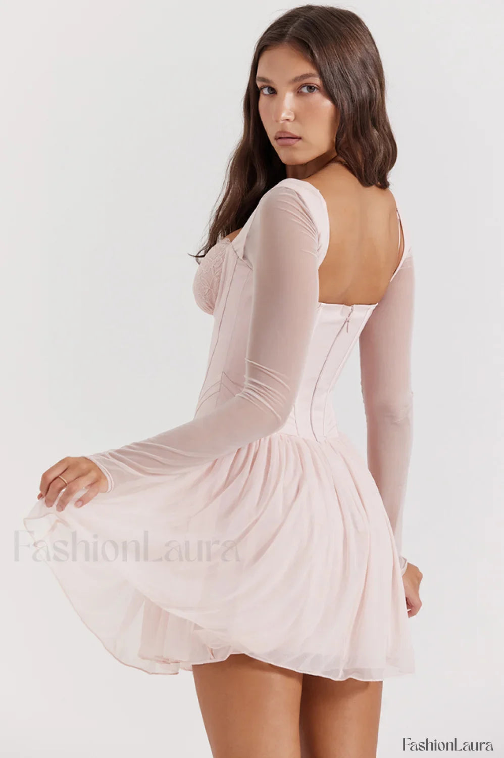 ViVi Soft Peach Charming Corset Mini Dress