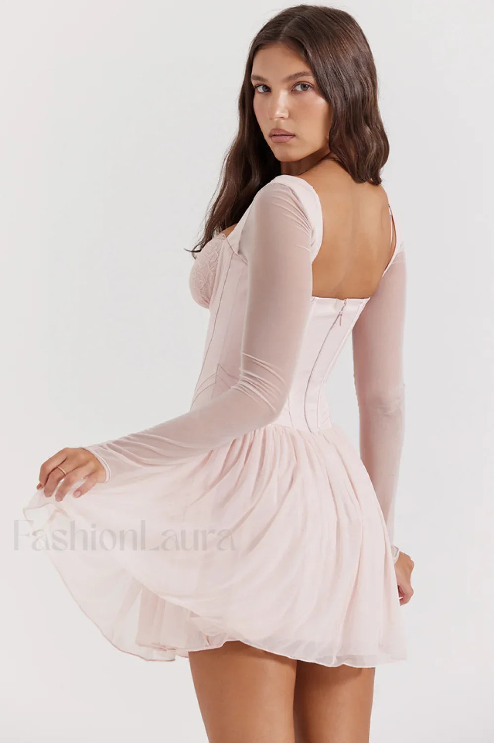 ViVi Soft Peach Charming Corset Mini Dress
