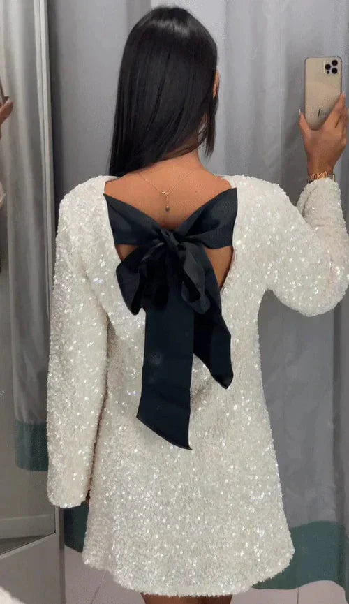 Elisa Minimalist Glitter Dress Designer Edit