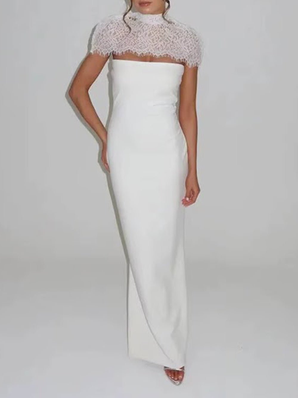 Vivienne Lace Yoke Column Gown