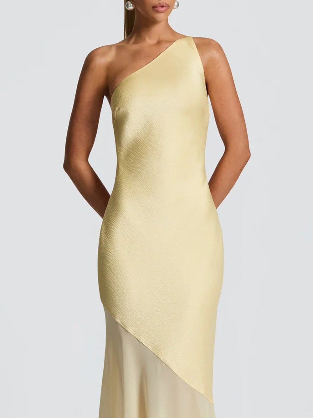 One Shoulder Asymmetric Mermaid Gown
