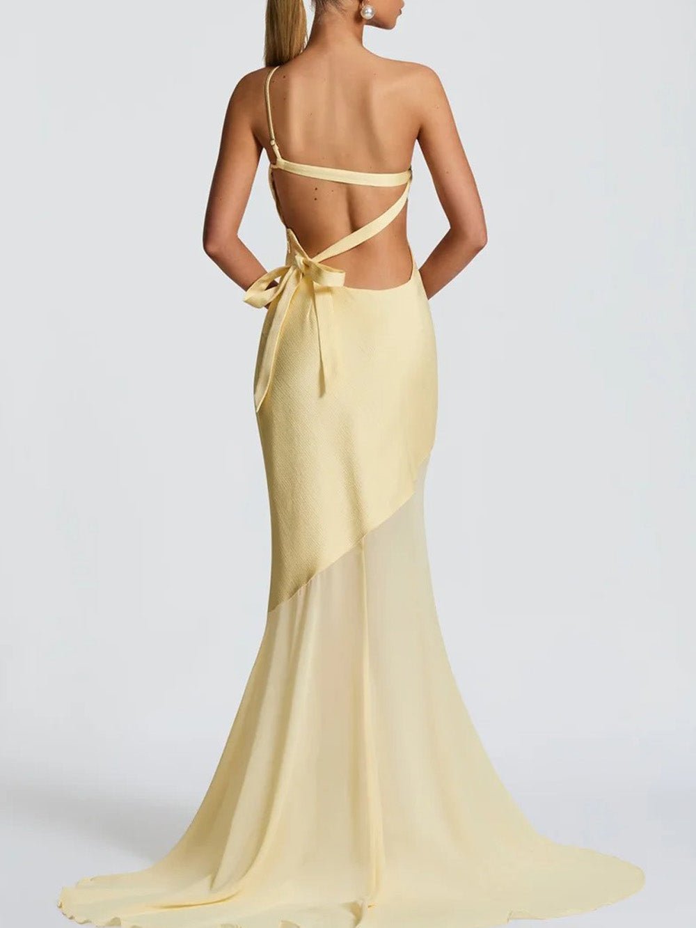 One Shoulder Asymmetric Mermaid Gown