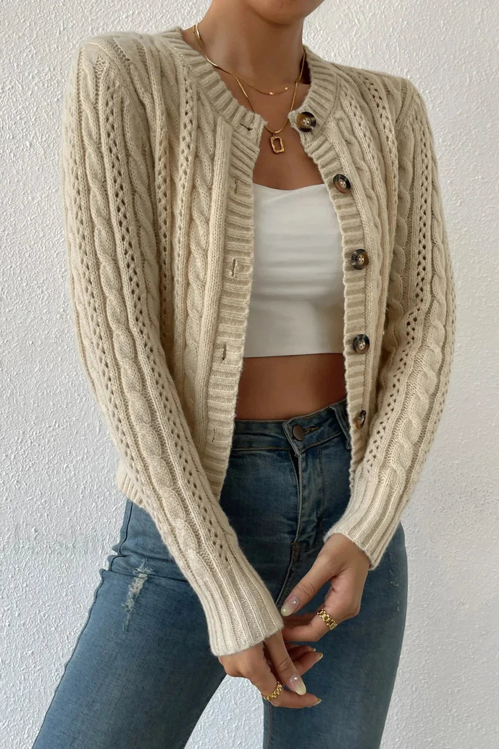 Warm Long Sleeve Knitted Cardigan