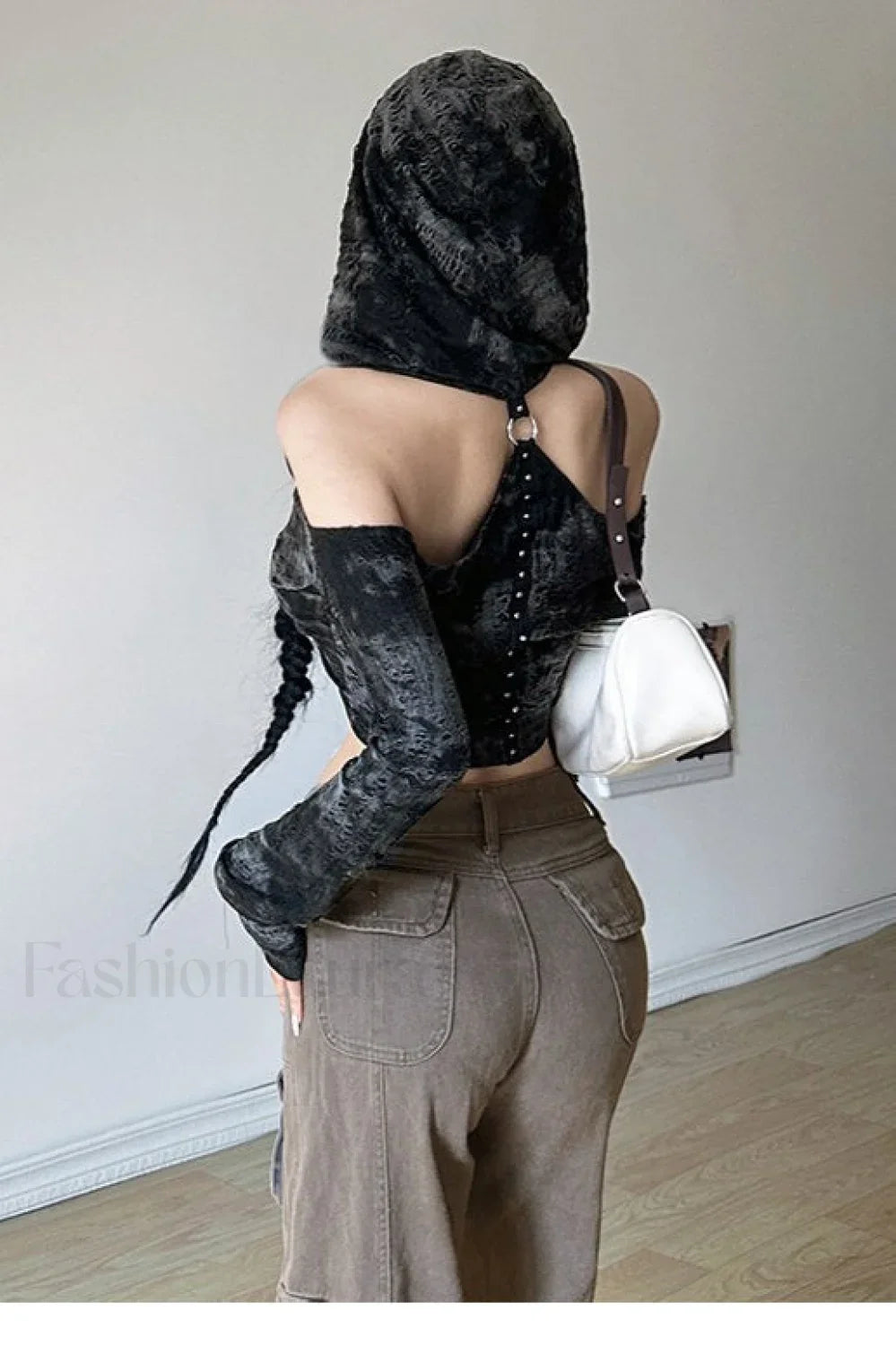 Wasteland Style Distressed Shoulder Hoodie