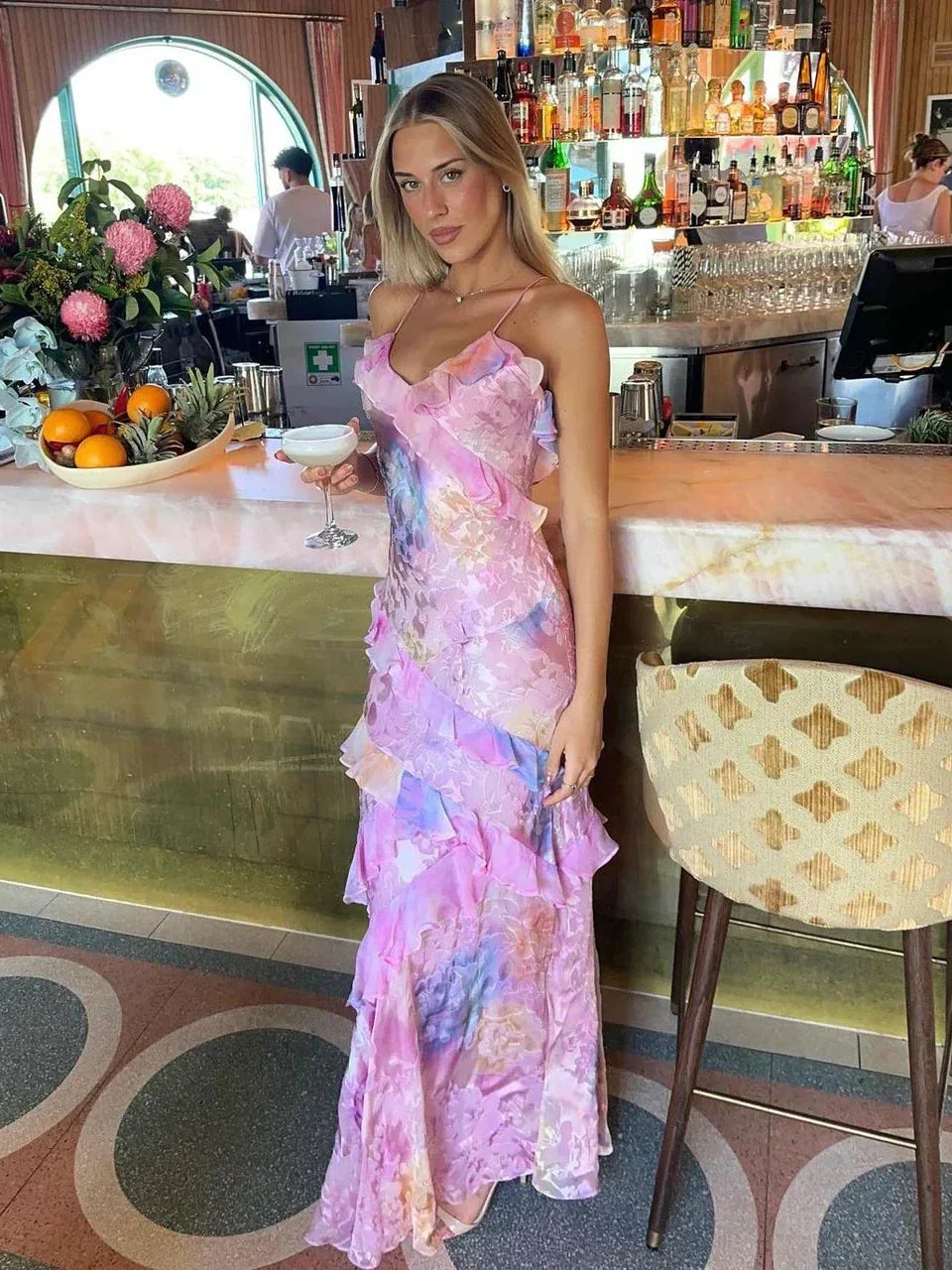 Cassidy | Charming Ruffle Dress Pink