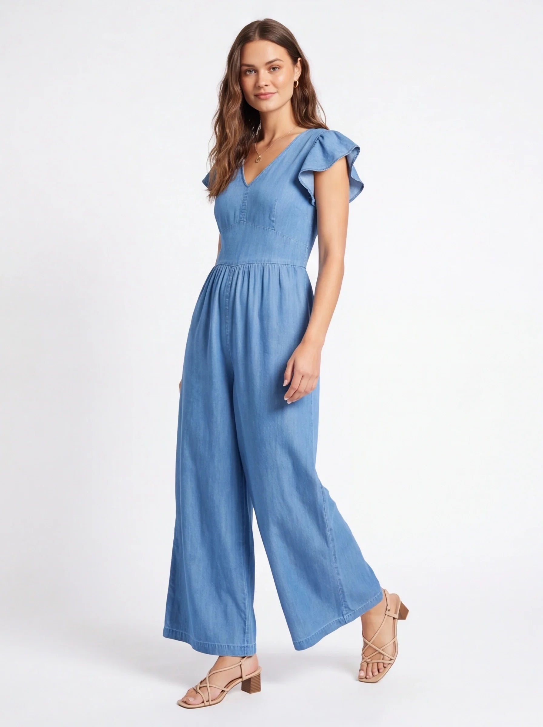 Chic Casual Wide-Leg Jumpsuit with Adjustable Straps & Pockets - Jamota