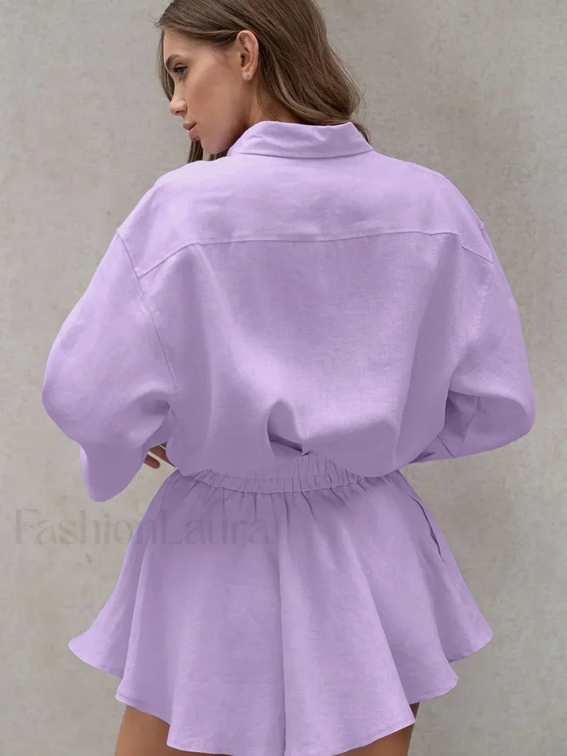 Winter Long Sleeve Shorts Two Piece Set