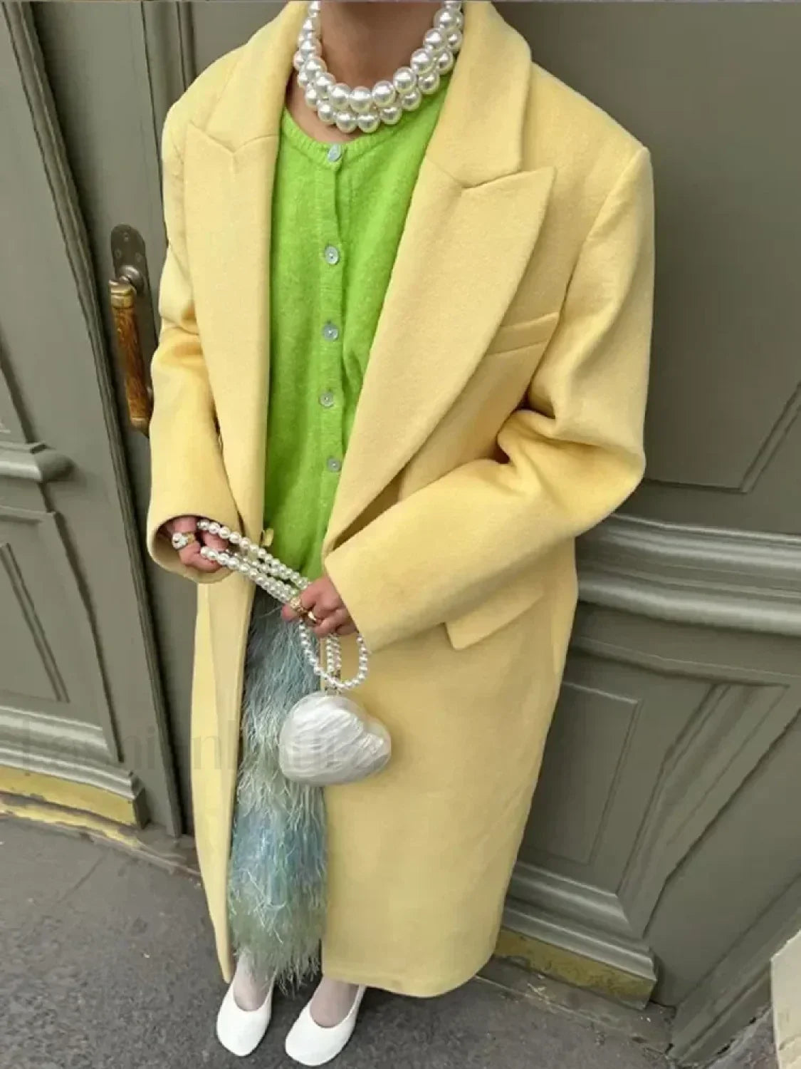 Women Fashion Solid Woolen Warm Overcoats