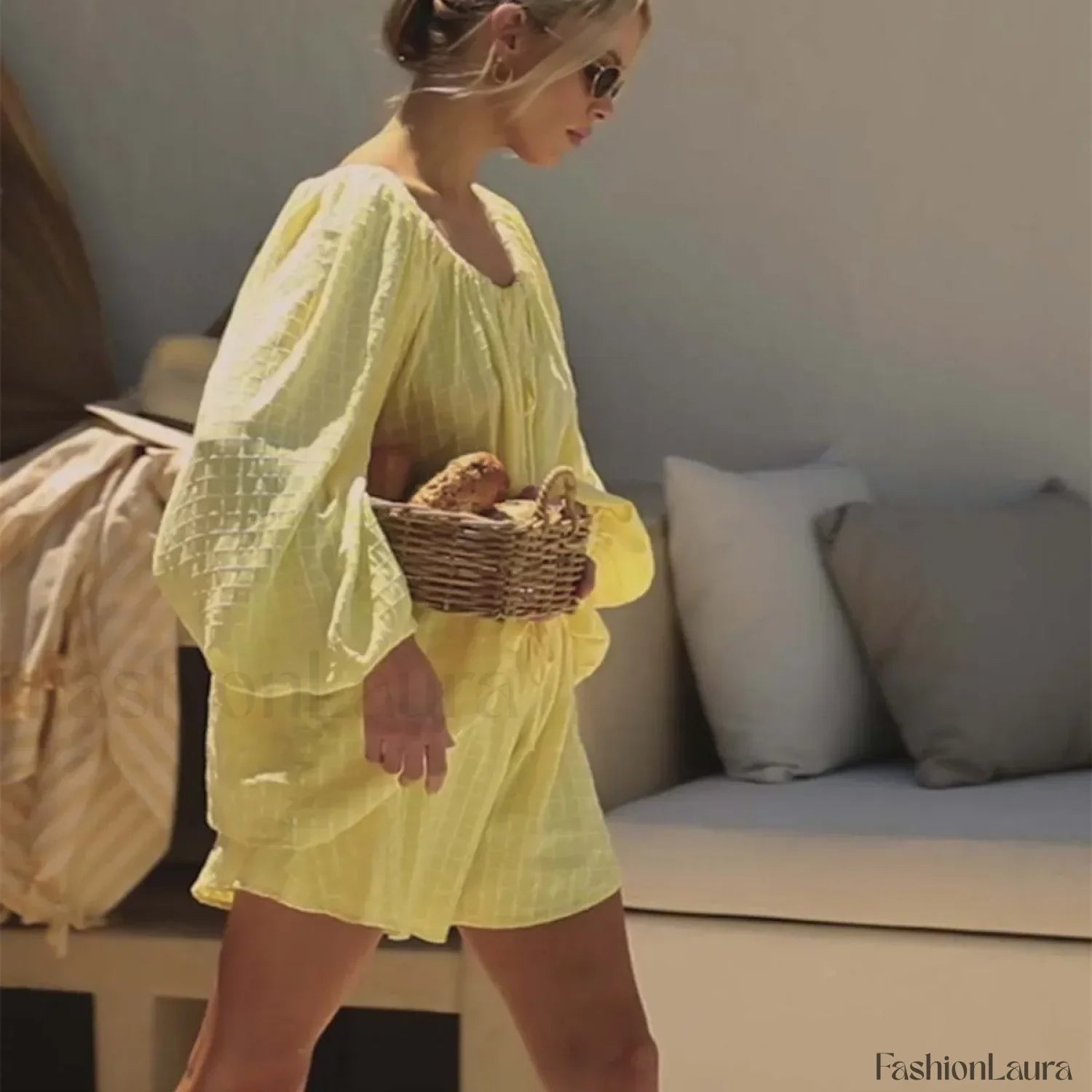 Women Plaid Tie-up T-shirt Elastic Waist Shorts Two Piece Set