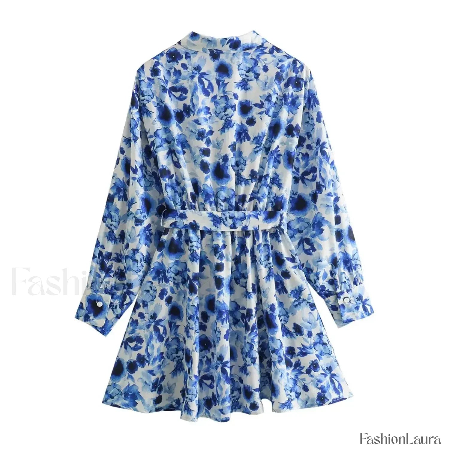 Women's 2024 Summer New Leisure Vacation Style Waist Lace up Shirt Short Skirt Mini Dress