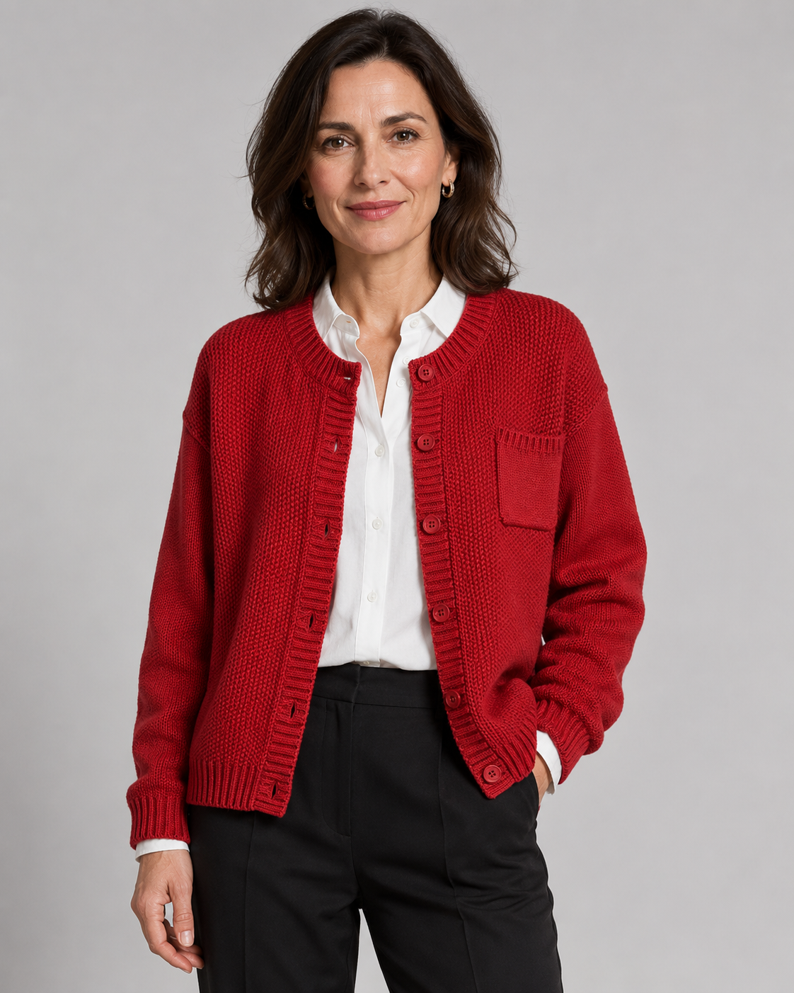 Women’s Button-Up Knit Cardigan with Pocket