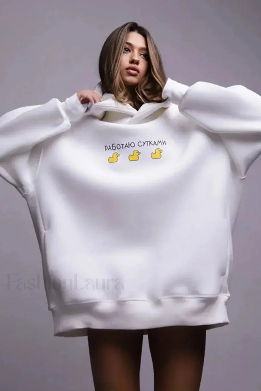 Women’s Casual Loose Fit Duck Print Hoodie