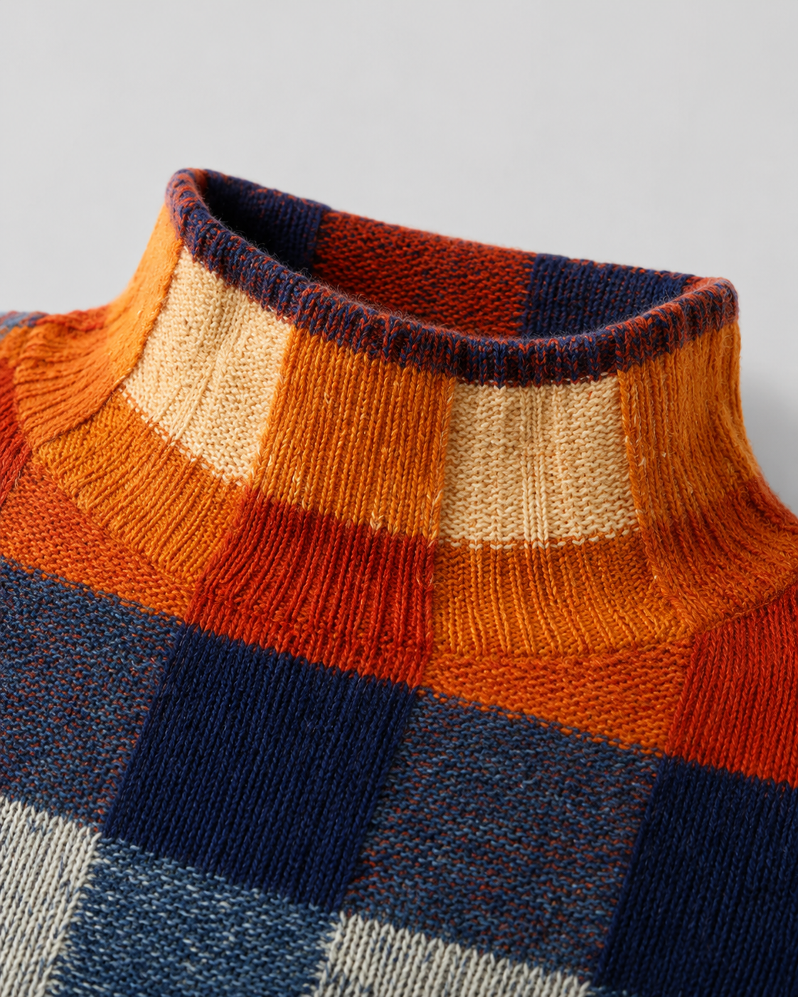 Women’s Check Knit Turtleneck Sweater