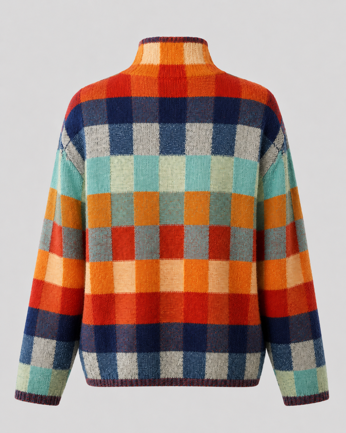 Women’s Check Knit Turtleneck Sweater