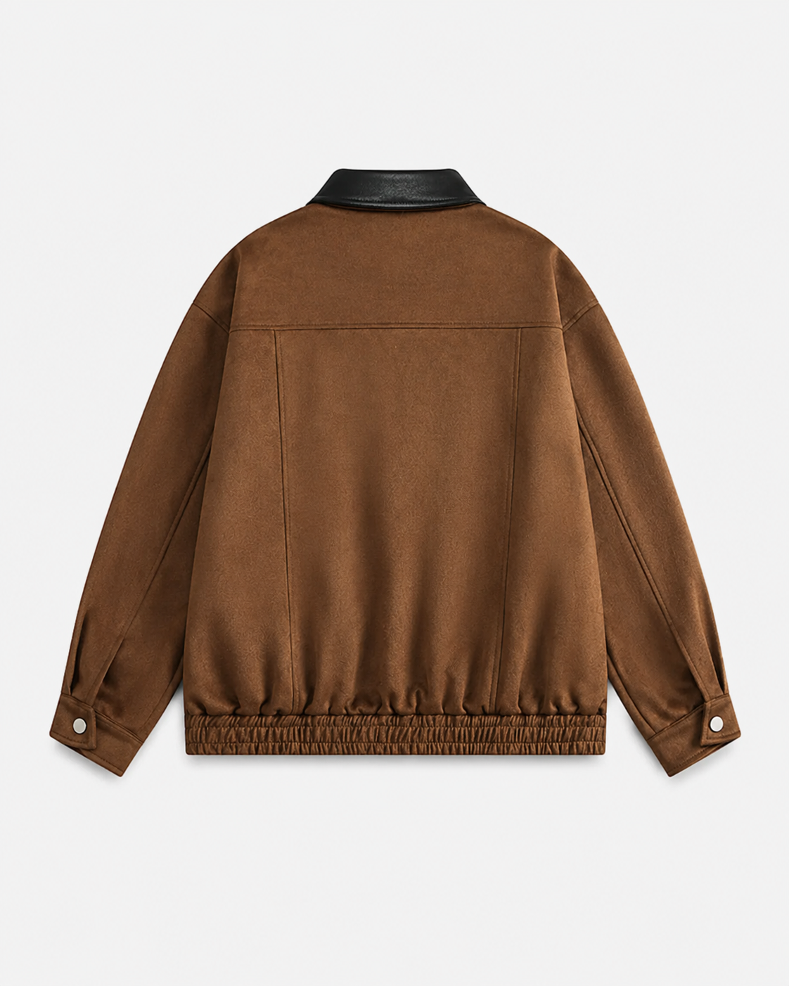 Women's Cropped Suede Barn Jacket Contrast Collar