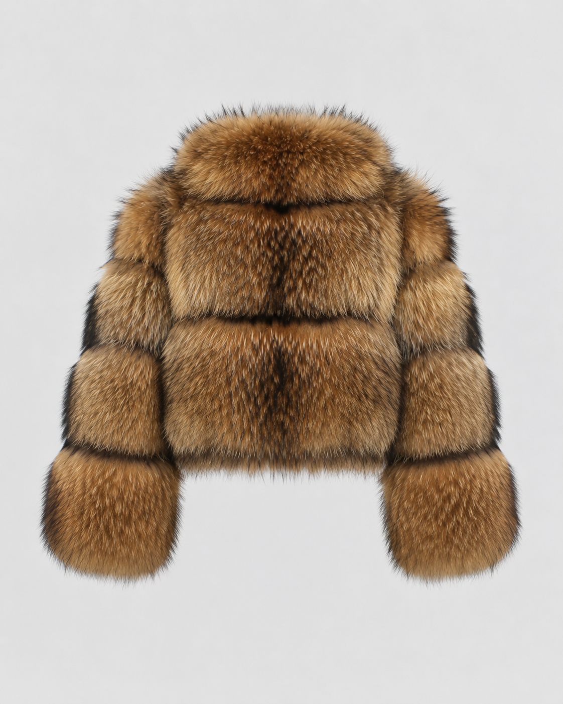Cropped Faux Fur Stand Collar Jacket