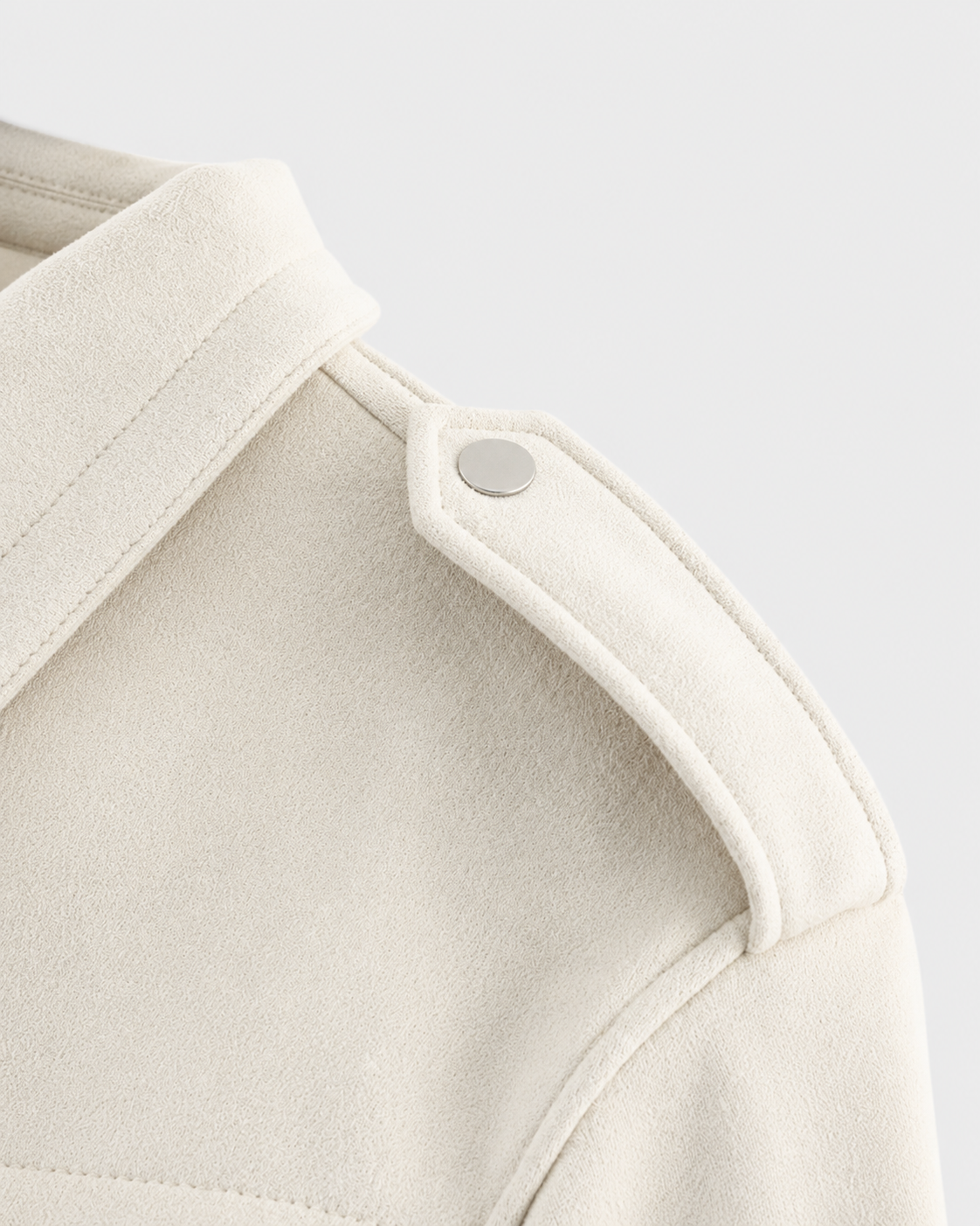Women's Cropped Suede Jacket with Snap Flap Pockets