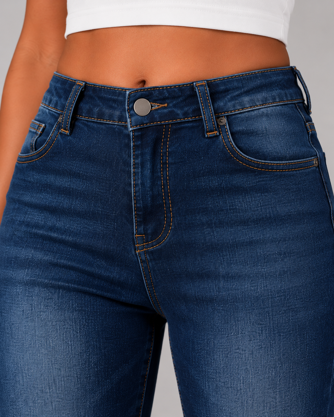 Women's High-Waist Cropped Denim Capris