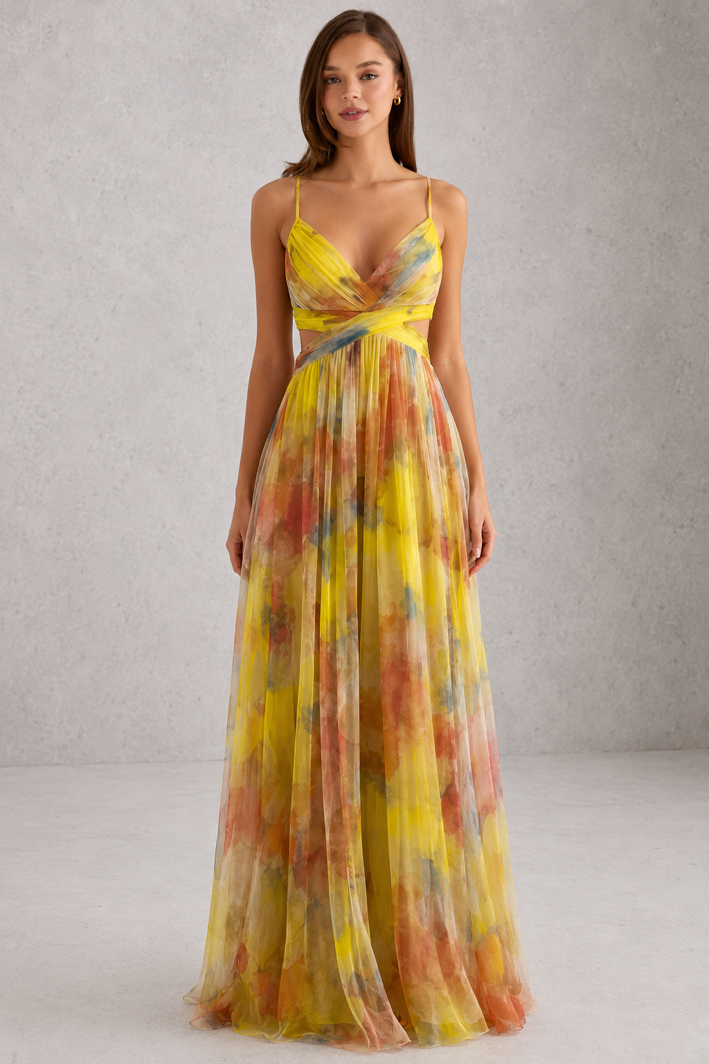Women's Floral Maxi Dress – Tie Back Sleeveless Summer Dress