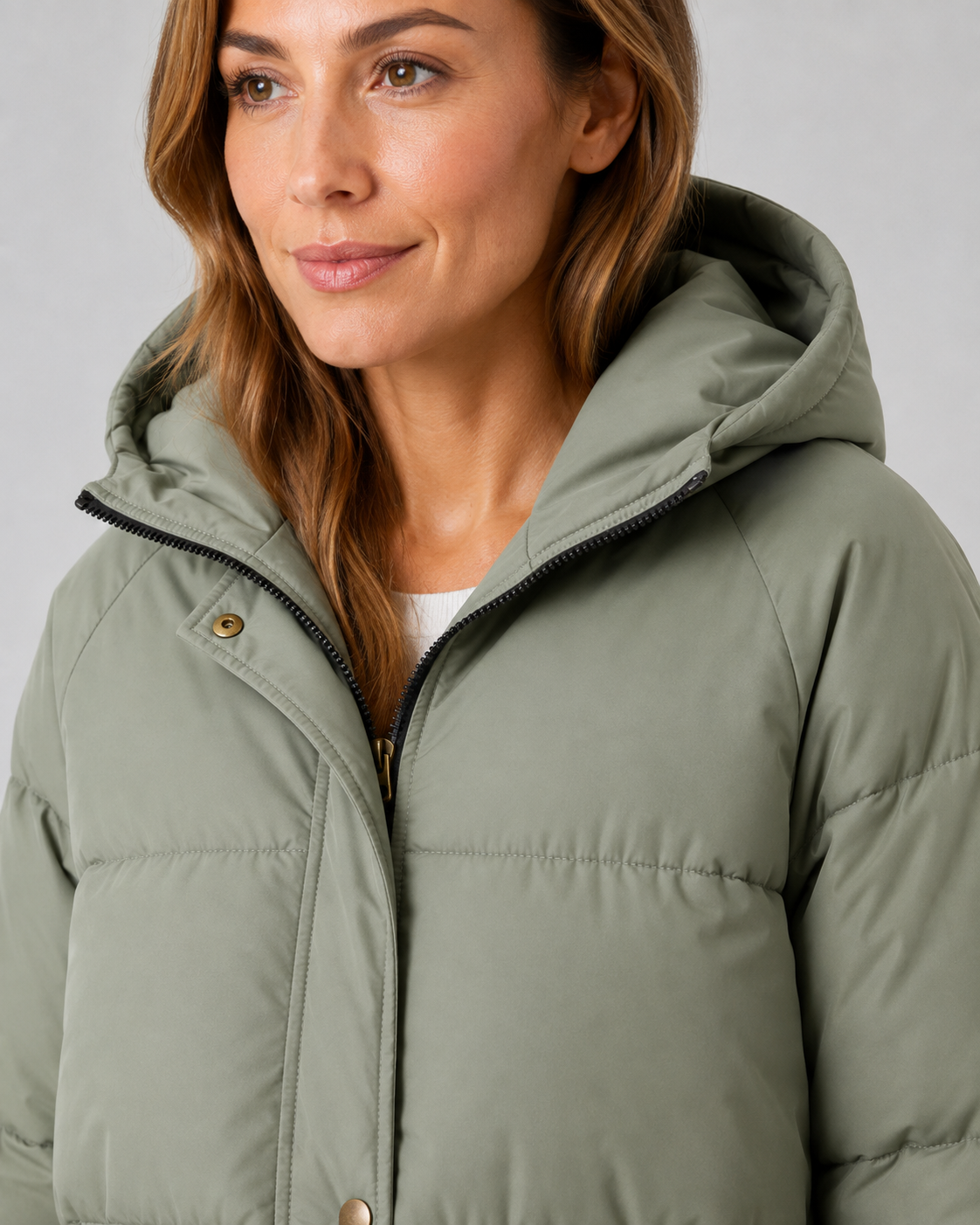 Hooded Longline Snap Front Padded Puffer Coat