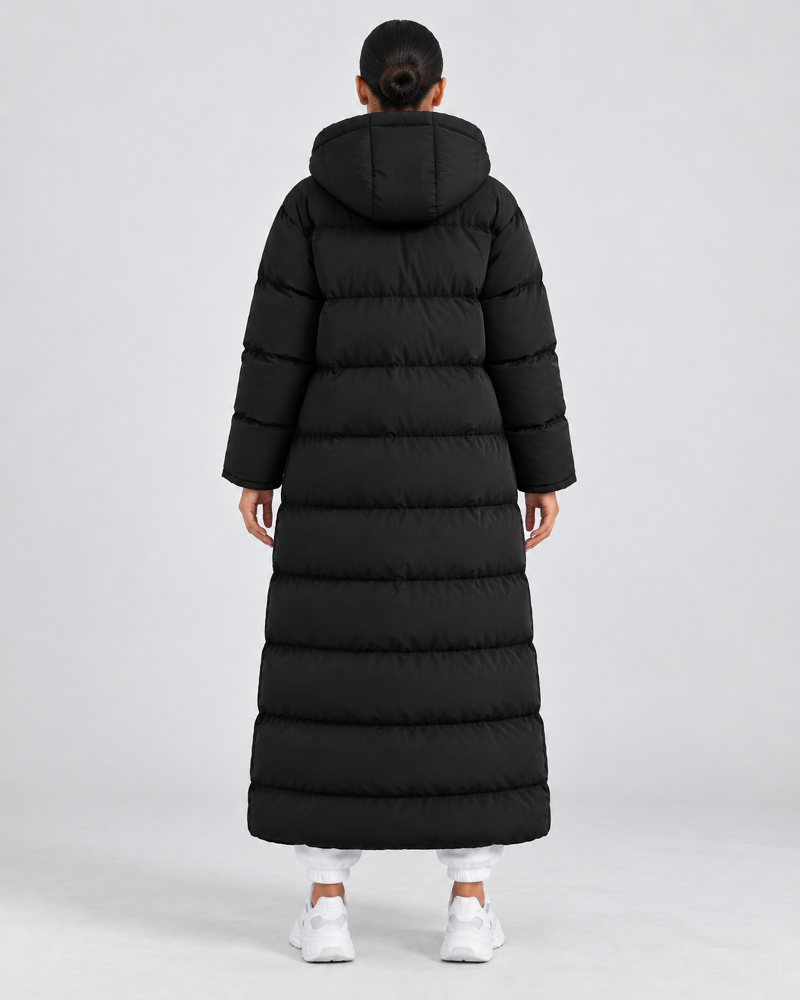 Women's Hooded Puffer Coat - Plush-Lined Maxi Length