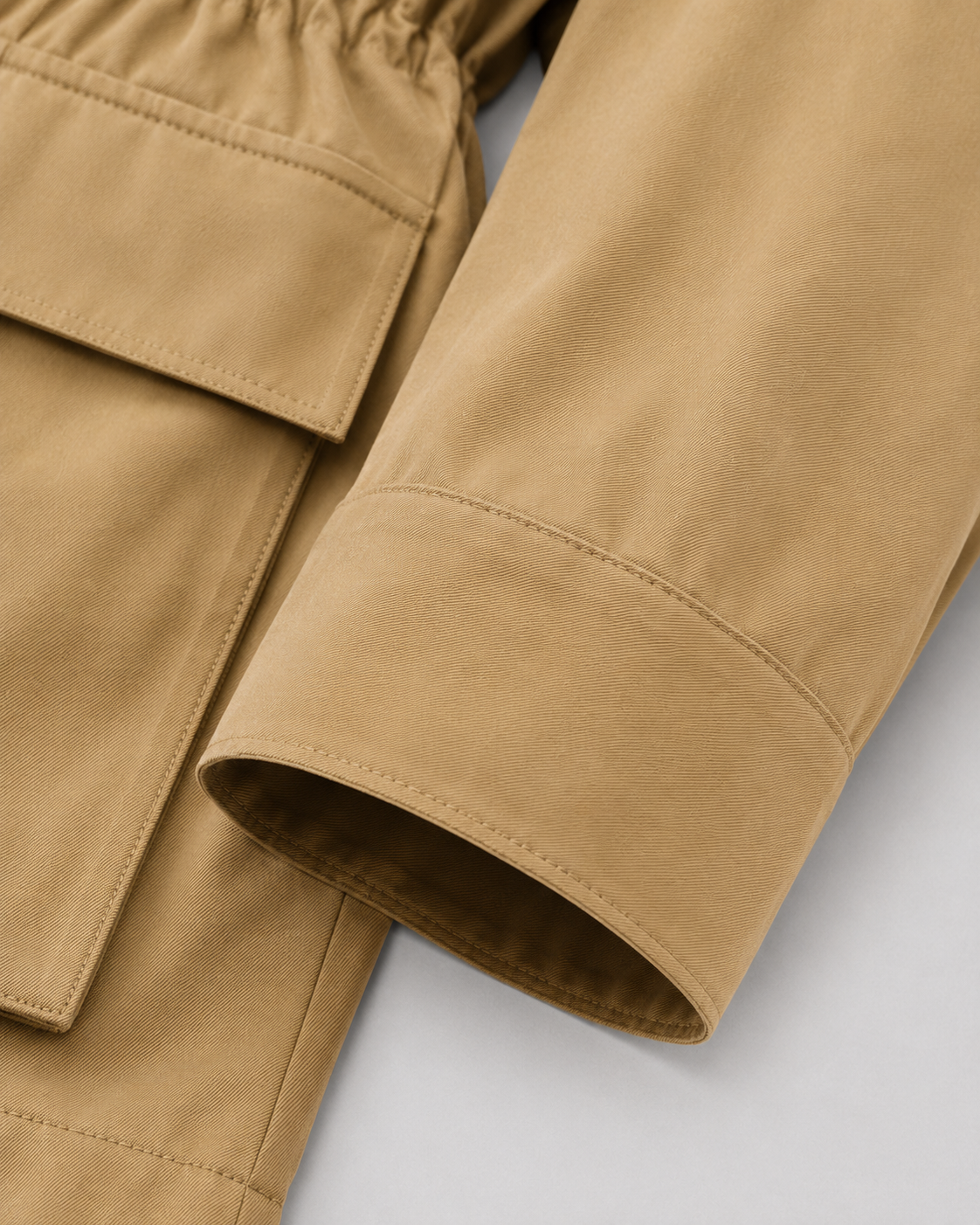 Contrast Collar Zip Front Utility Barn Jacket