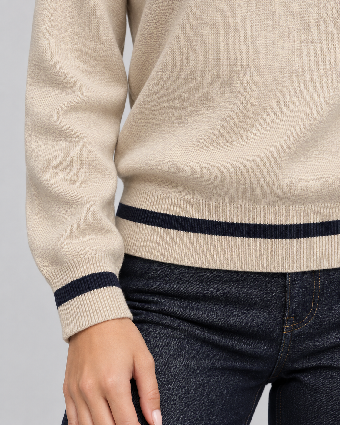 Contrast Collar Button Placket Knit Polo Sweater