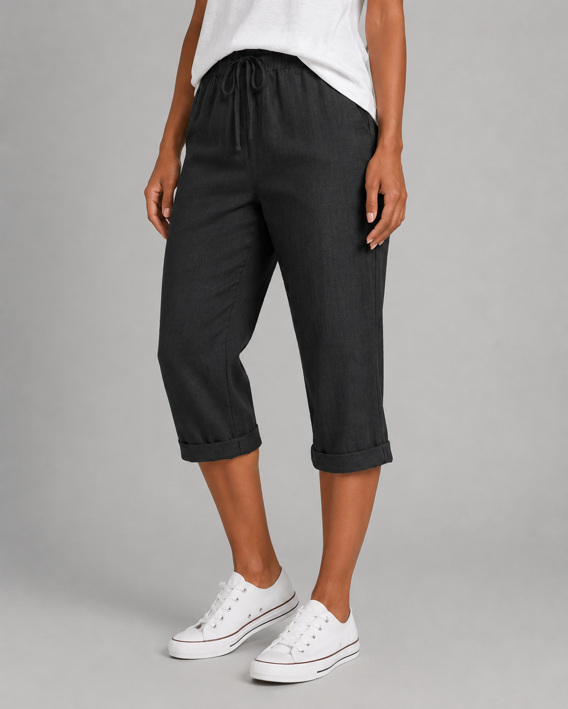 Women's Linen Capri Pants