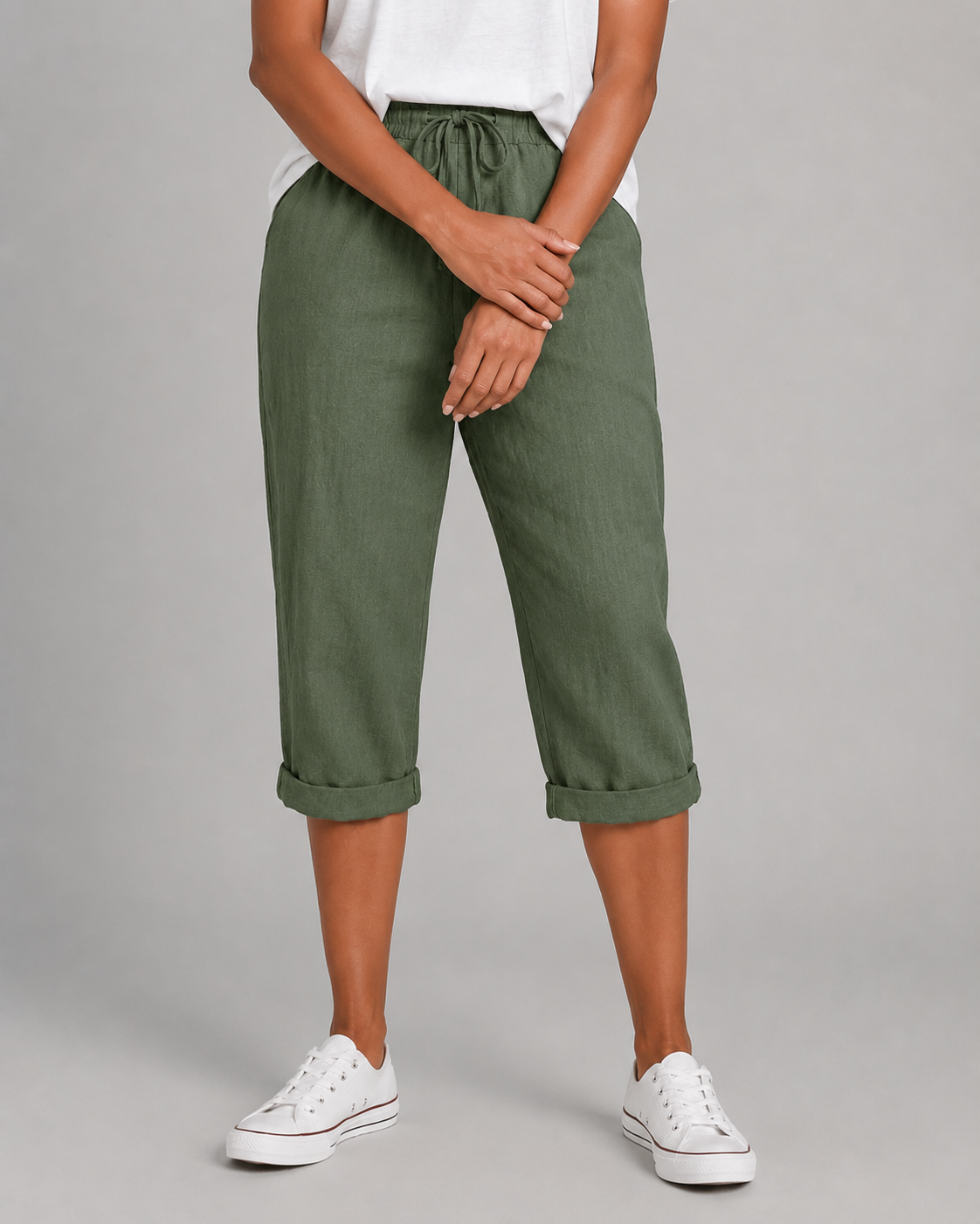 Women's Linen Capri Pants