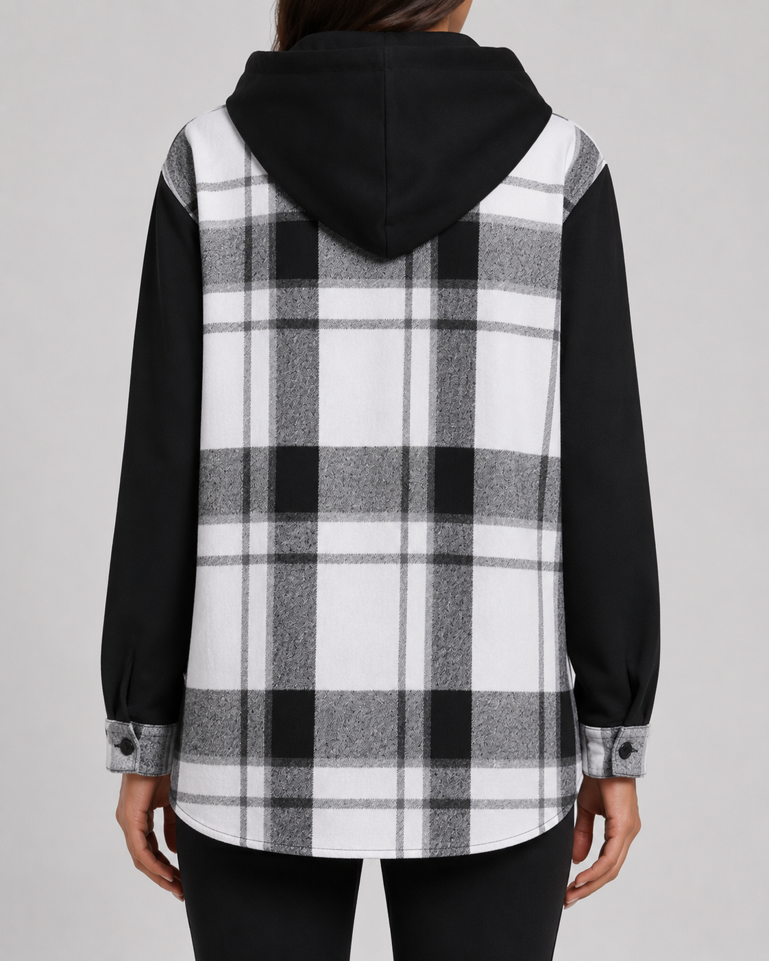 Women's Plaid Hooded Shacket