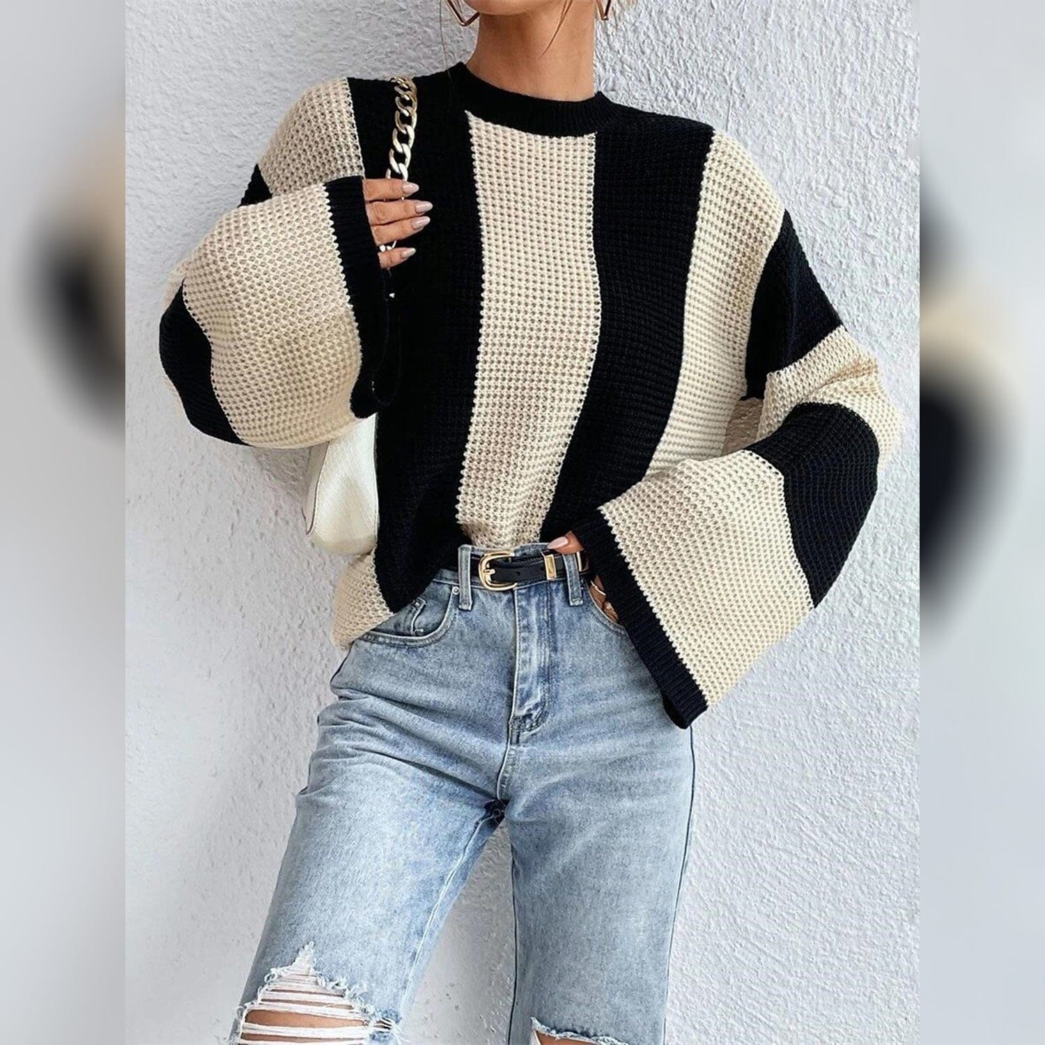 Patchwork Striped Sweater