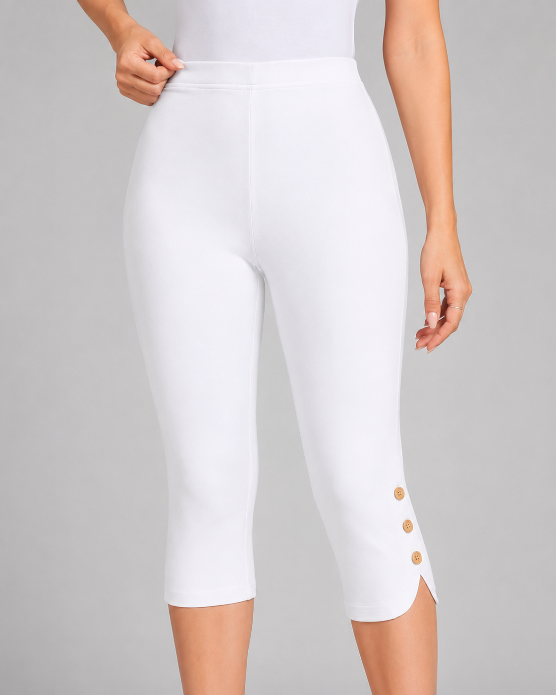 Women's High-Waist Stretch Capri Leggings