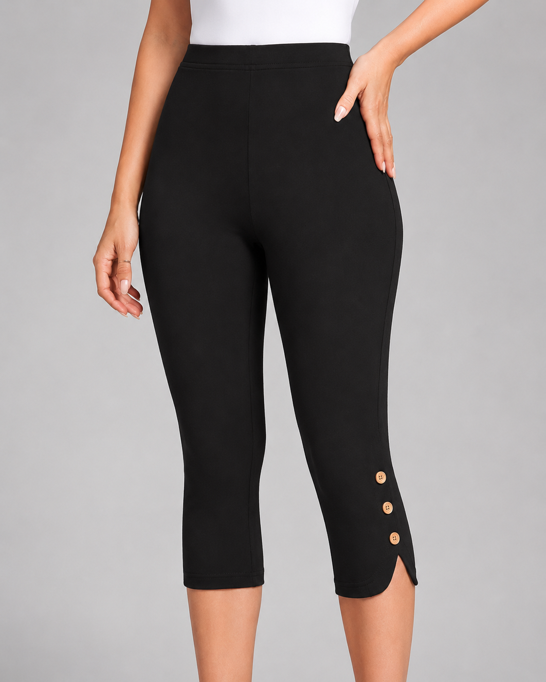 Women's High-Waist Stretch Capri Leggings