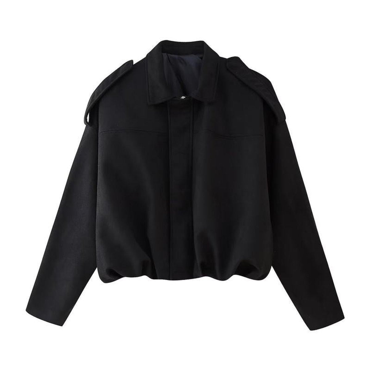 Faux Suede Collared Cropped Bomber Jacket 4