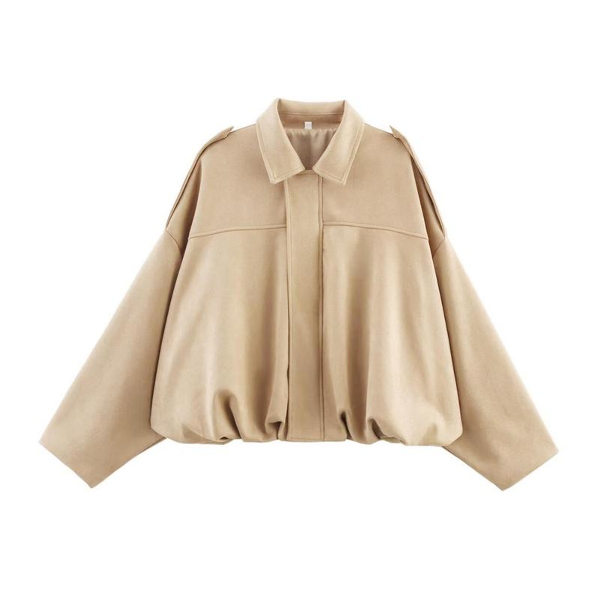 Faux Suede Collared Cropped Bomber Jacket 5
