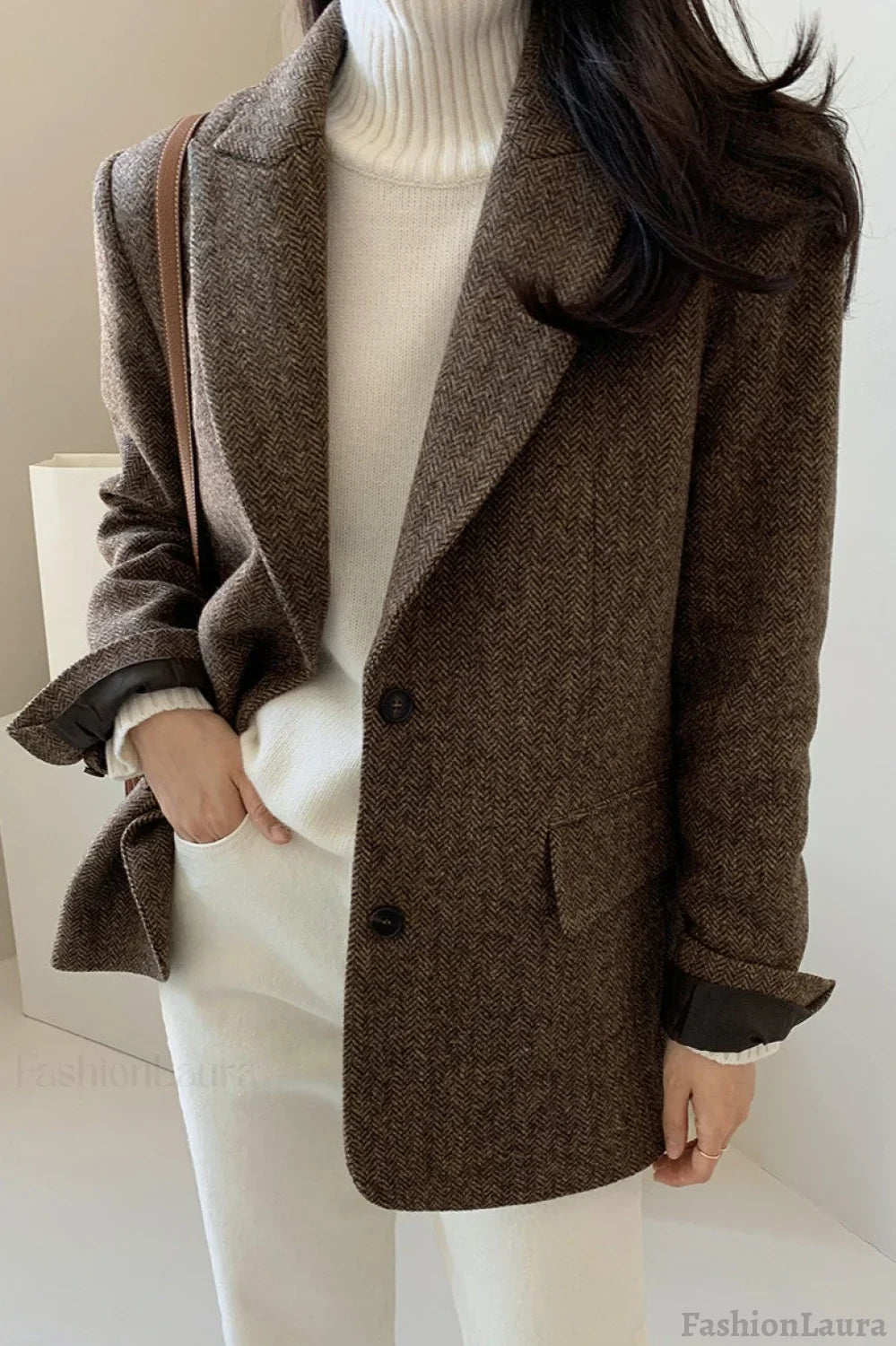 Wool Blend Solid Color Blazer