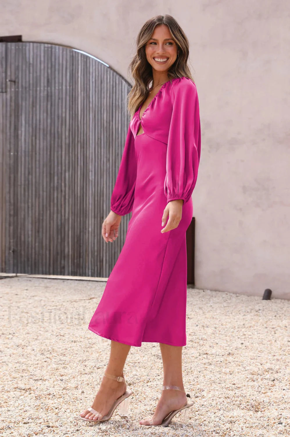 Wren Long Sleeve Charming Twist Maxi Dress
